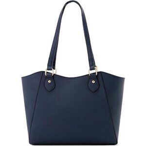 Tote Bag PU Leather Vegan Leather Navy Blue